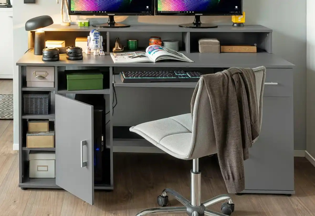 Bild 1 von VOGL Möbelfabrik Schreibtisch Tim, Breite 157 cm, Grau