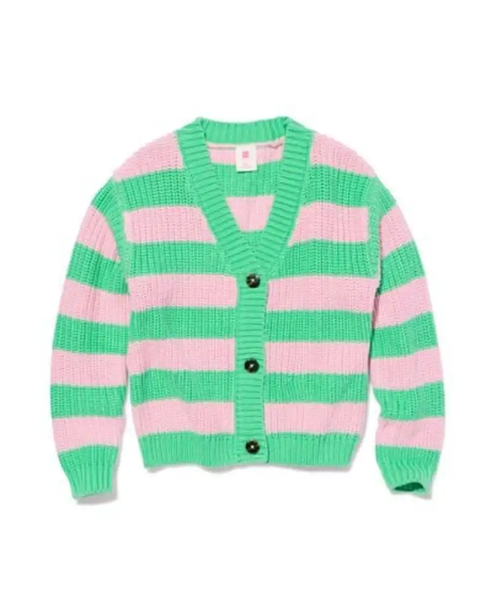 Bild 1 von Kinder-Strickjacke gestreift grün