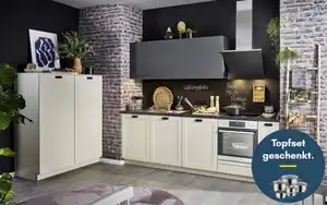 Impressa - Einbauküche Ravenna/Uno, creme, inkl. Elektrogeräte