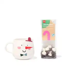 Becher mit Marshmallow-Schokomix, Schneemann, 50 g