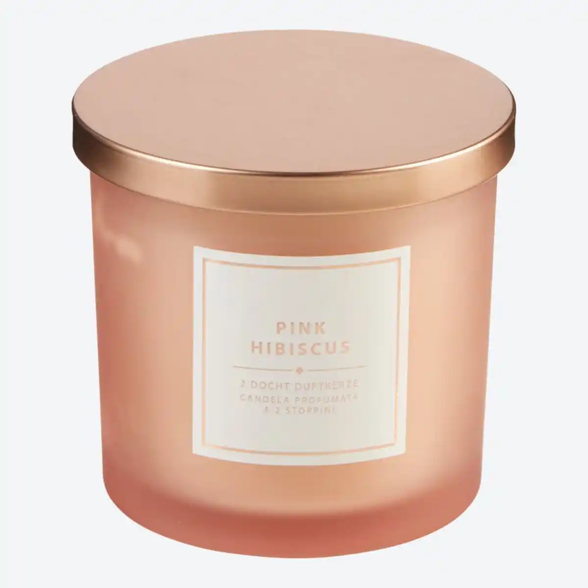 Bild 1 von 2-Docht-Duftkerze im Glas, Pink Hibiskus, ca. 10x10cm, Rose