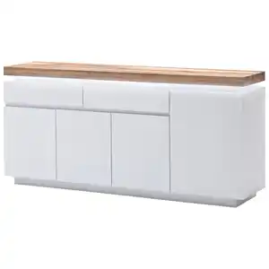 Xxxl Kommode Romina, Weiß, Eiche, Holz, Holzwerkstoff, Eiche, massiv, 3 Fächer, 2 Schubladen, 175x81x40 cm, Typenauswahl, Beimöbel erhältlich, Wohnzimmer, Kommoden & Sideboards, Kommoden