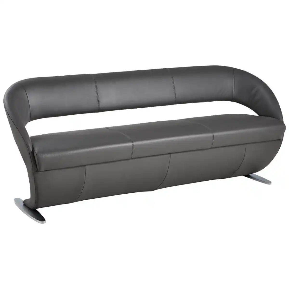 Bild 1 von Moderano Sitzbank, Edelstahl, Dunkelgrau, Leder, Echtleder, Longlife-Leder, 3-Sitzer, 204x83x68 cm, Goldenes M, Emas, Dgm, Fußauswahl, Lederauswahl, Stoffauswahl, Typenauswahl, Esszimmer, Bänke, Si