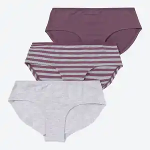 Damen-Panty mit Baumwolle, 3er-Pack, Violet