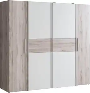 FORTE Kleiderschrank Kalixtus, Braun|weiß