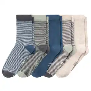 5 Paar Jungen Socken in verschiedenen Dessins BLAU / GRAU / BEIGE