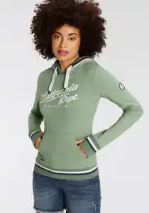 KangaROOS Kapuzensweatshirt mit großen Logoschriftzug & Kontraststreifen - NEUE KOLLEKTION, Grün