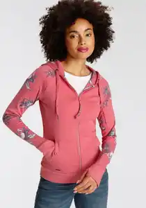 KangaROOS Kapuzensweatjacke mit blumigem Druck im Hawaii-Look - NEUE KOLLEKTION, Rosa