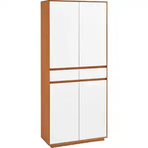 Xxxl Garderobenschrank, Weiß, Eiche, Holzwerkstoff, Eiche, teilmassiv, 6 Fächer, 2 Schubladen, 86x193x37 cm, Goldenes M, Made in Germany, DGM-Klimapakt, Beimöbel erhältlich, Garderobe, Garderoben