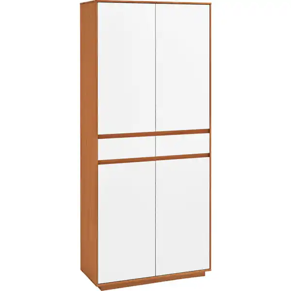 Bild 1 von Xxxl Garderobenschrank, Weiß, Eiche, Holzwerkstoff, Eiche, teilmassiv, 6 Fächer, 2 Schubladen, 86x193x37 cm, Goldenes M, Made in Germany, DGM-Klimapakt, Beimöbel erhältlich, Garderobe, Garderoben