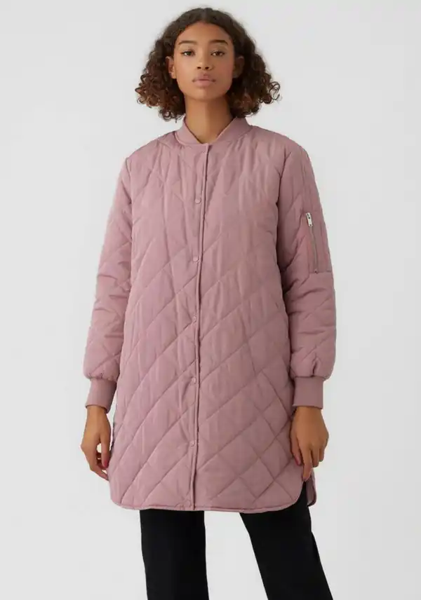 Bild 1 von Vero Moda Steppmantel VMMUNDINA mit kurzem Stehkragen aus Rippmaterial, Rosa