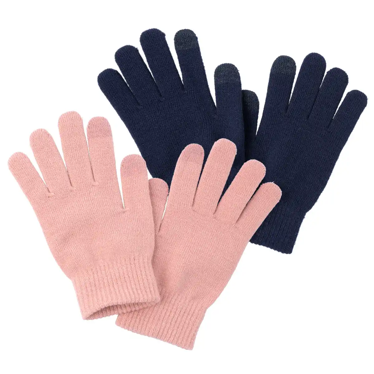Bild 1 von 2 Paar Damen Handschuhe im Set DUNKELBLAU / ROSA