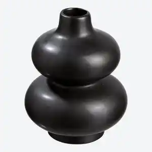 Vase aus Keramik, ca. 11,5x11,5x15cm, Black