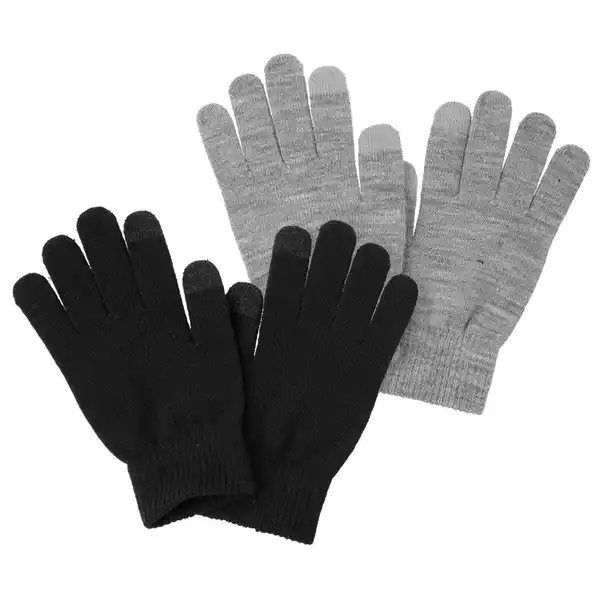 Bild 1 von 2 Paar Damen Handschuhe im Set SCHWARZ / DUNKELGRAU