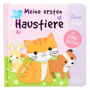 Baby Fühlbuch Mein ersten Haustiere ROSA / BUNT