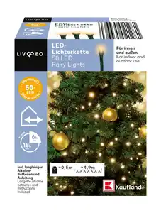 LIV&BO® LED-Lichterkette mit 50 LEDs