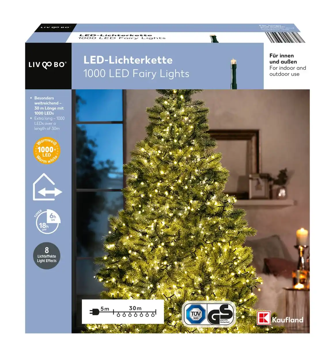 Bild 1 von LIV&BO® LED-Lichterkette mit 1.000 warmweißen LEDs