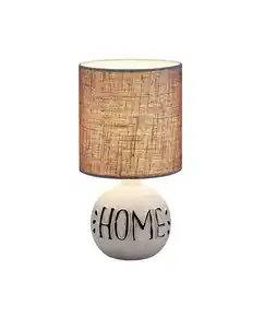 Retrofit Tischlampe Esna "Home" grau cappuccino 16cm 31cm Keramik Textil