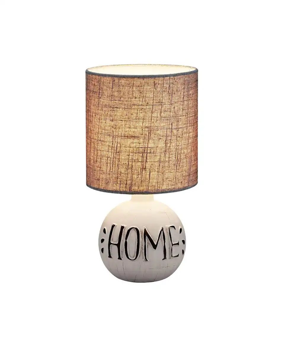 Bild 1 von Retrofit Tischlampe Esna "Home" grau cappuccino 16cm 31cm Keramik Textil