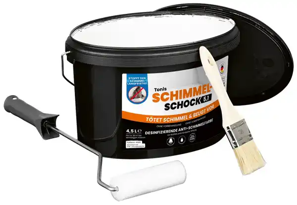 Bild 2 von TONIS SCHIMMELSCHOCK 5.1 Anti-Schimmel-Farbe Weiß 4,5-l-Eimer, 4,5-l-Eimer