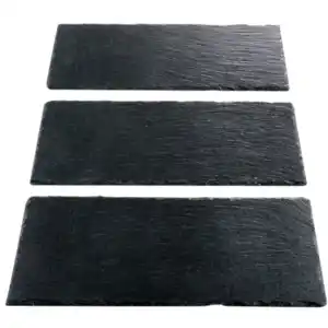 Schiefer-Servierplatten, rechteckig, 3er Set