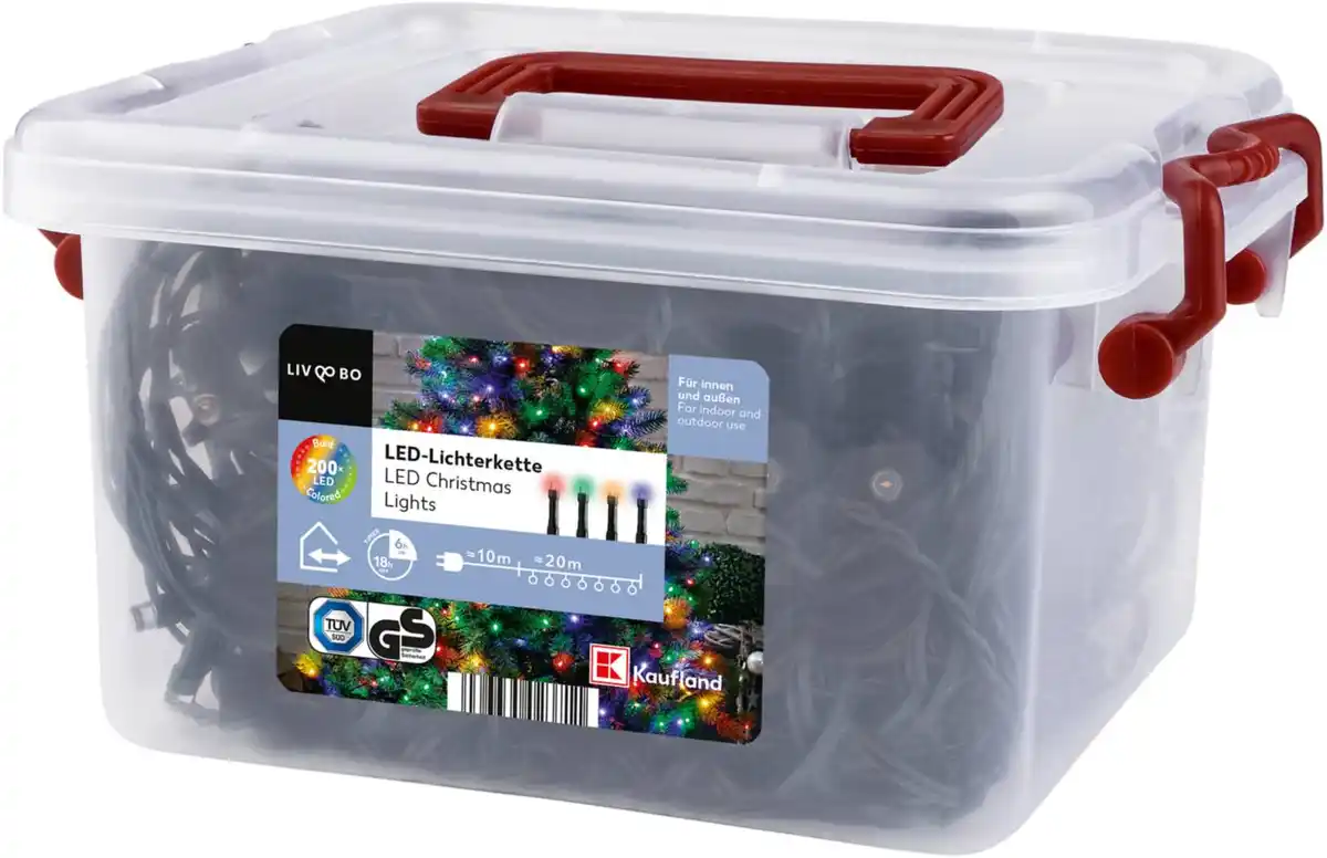 Bild 1 von LIV&BO® LED-Lichterkette mit 200 bunten LEDs