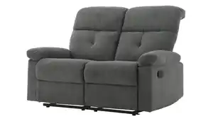 Einzelsofa Microfaser grau 136 cm - Relaxfunktion - RIVERA