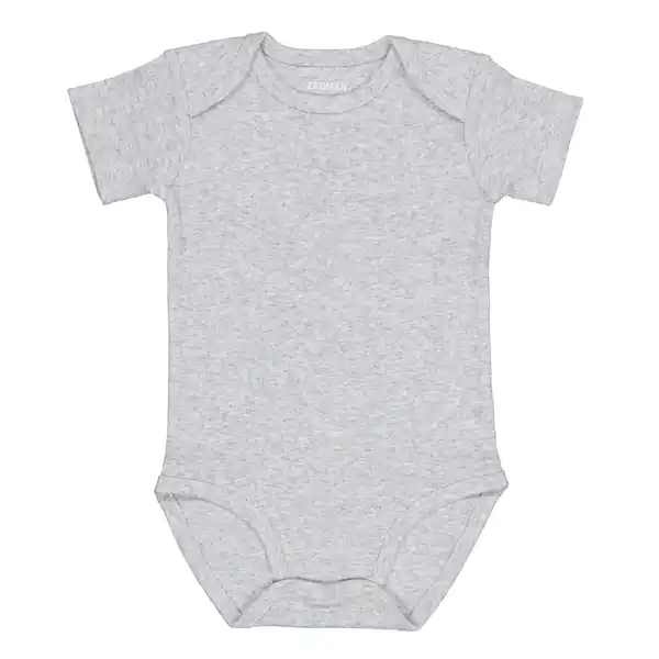 Bild 1 von Babybody Kurze Ärmel Umschlaghals, Grau, 50/56