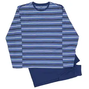 Herrenpyjama Lange Ärmel, Navy, S