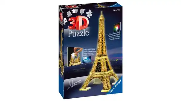 Bild 1 von Ravensburger Puzzle - 3D-Puzzle - Eiffelturm bei Nacht, 216 Teile