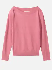 Damen Leichtpullover mit weitem Ausschnitt Rosa