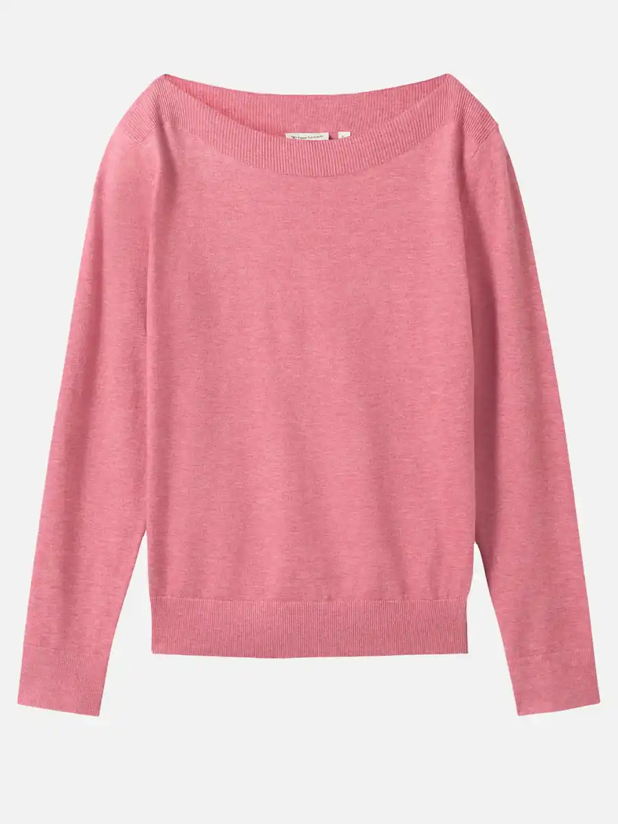 Bild 1 von Damen Leichtpullover mit weitem Ausschnitt Rosa