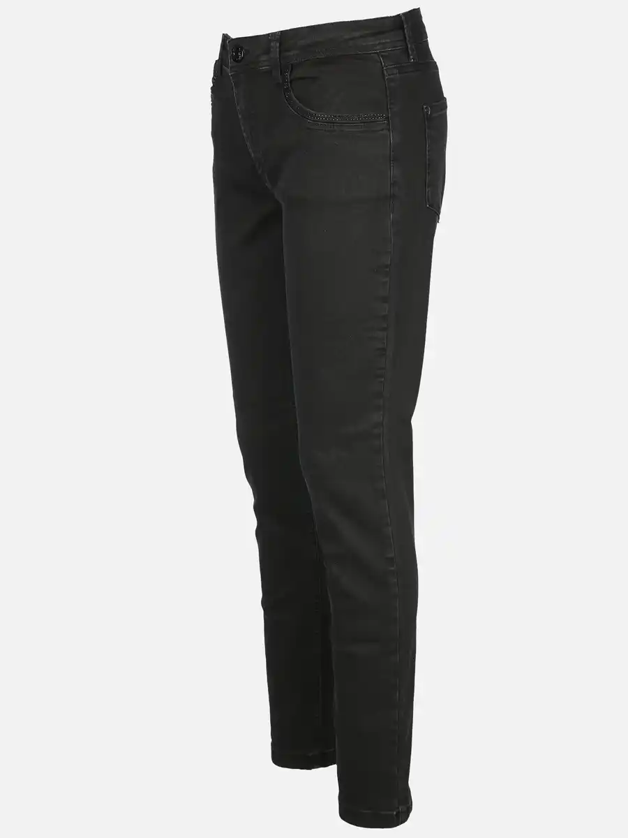 Bild 3 von Damen Jeans Slim Fit "Hanna" mit Ziersteinchen Schwarz