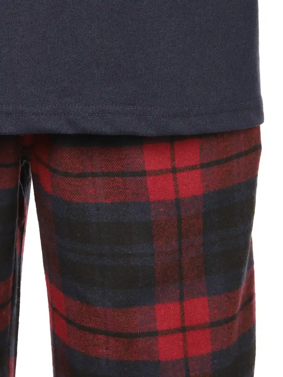 Bild 3 von Herren Pyjama Flanell Blau