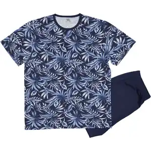 Herren-Kurzpyjama Kurze Ärmel, Navy, S