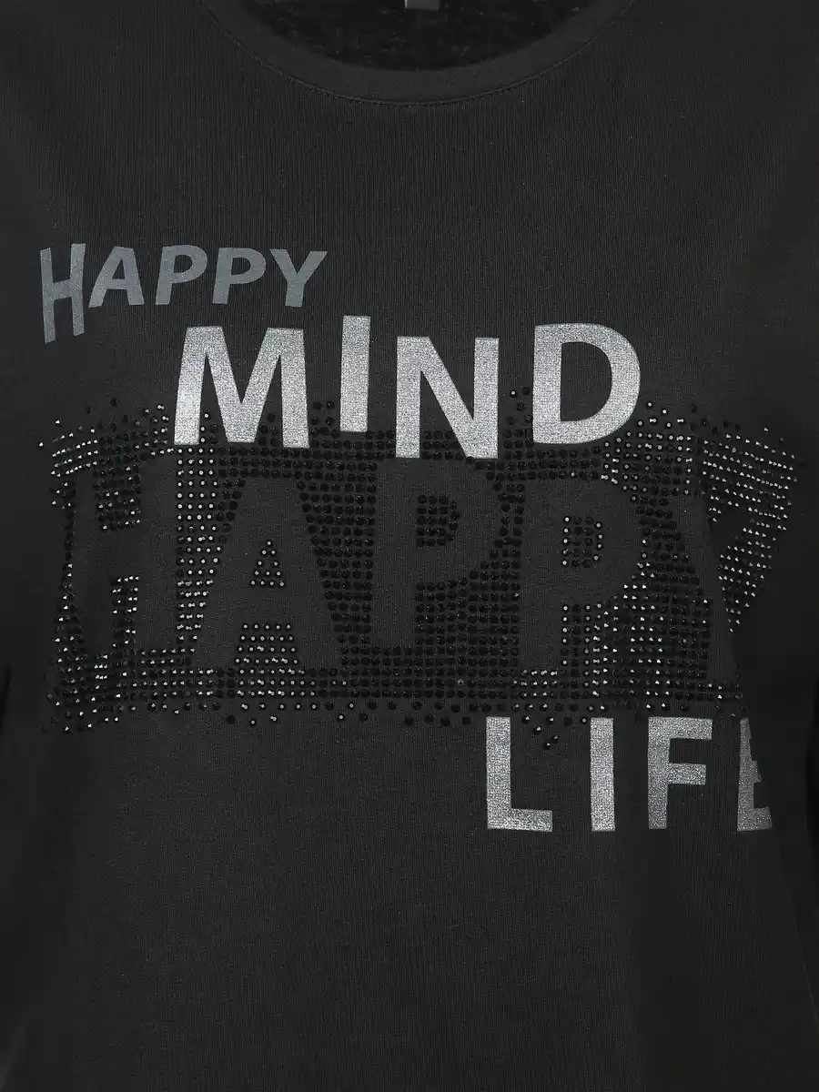 Bild 3 von Damen Shirt mit Front-Glitzerprint Schwarz