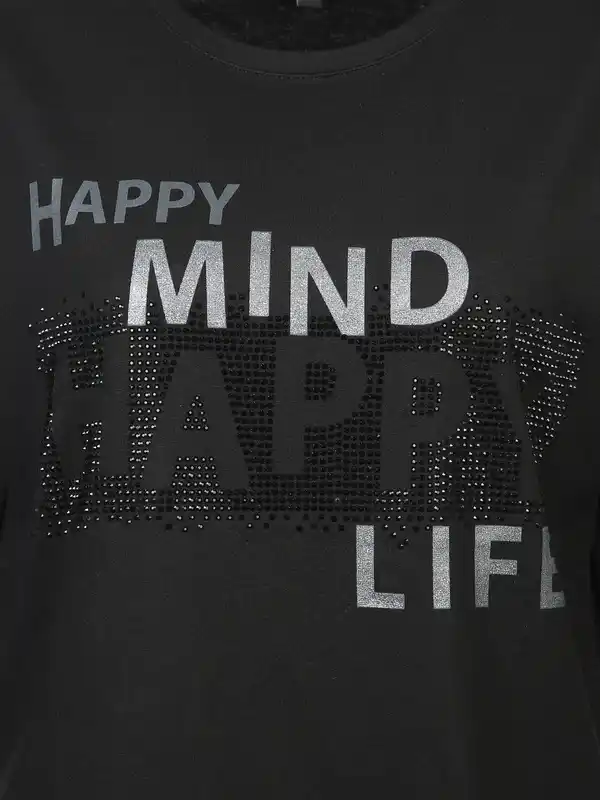 Bild 3 von Damen Shirt mit Front-Glitzerprint Schwarz