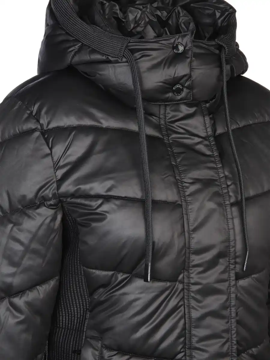 Bild 4 von Damen Steppjacke mit abnehmbarer Kapuze Schwarz