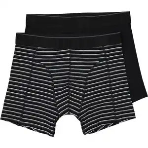 Herren Boxershorts 2er-Pack, Schwarz, S