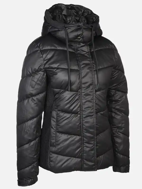 Bild 3 von Damen Steppjacke mit abnehmbarer Kapuze Schwarz