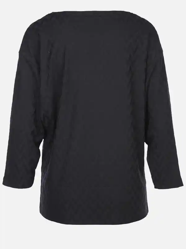 Bild 2 von Damen Jacquard Shirt mit 3/4 Arm Schwarz