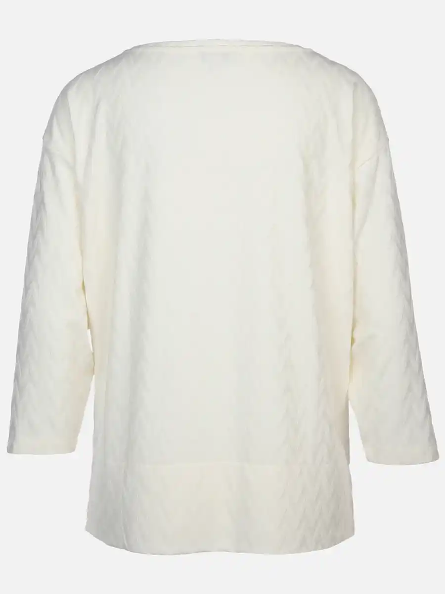 Bild 2 von Damen Jacquard Shirt mit 3/4 Arm Weiß