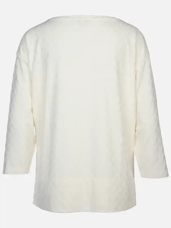 Bild 2 von Damen Jacquard Shirt mit 3/4 Arm Weiß
