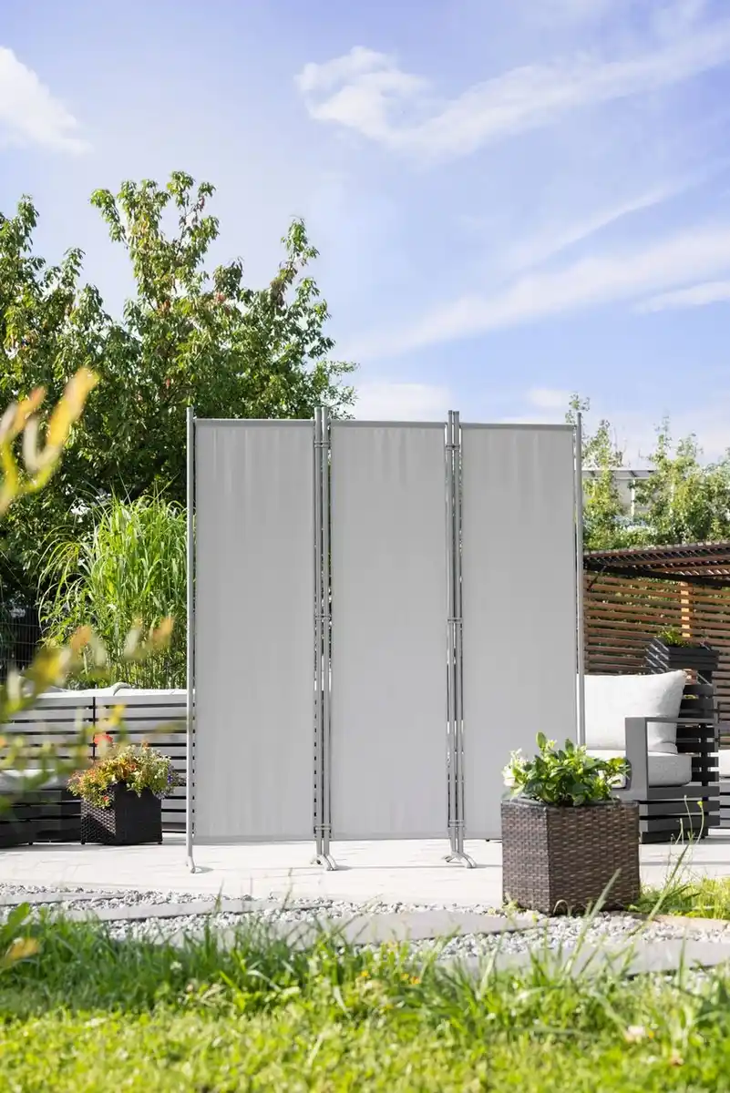 Bild 1 von Stellwand Paravent 3tlg. ca. 150 x 170 m - Hellgrau