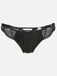 Damen Slip mit Spitze im 2er Pack Schwarz