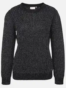 Damen Pullover mit Lurexfäden Schwarz