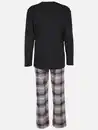 Bild 2 von Herren Pyjama Flanell Schwarz