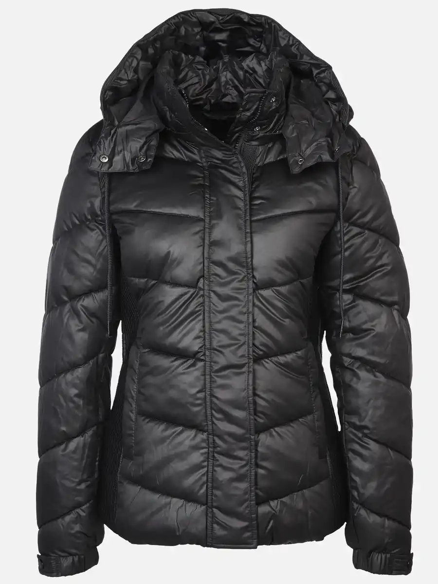 Bild 1 von Damen Steppjacke mit abnehmbarer Kapuze Schwarz
