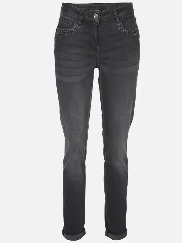 Bild 1 von Damen Jeans Slim Fit "Hanna" mit Ziersteinen Schwarz