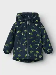 Jungen Jacke mit Dinosaurier-Print Blau